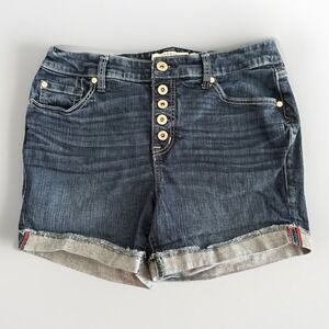 Torrid Size 10 Denim Shorts Dark Blue Vintage Wash Stretch Mid Rise